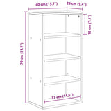 Armoire latérale ODDA blanc 40x24x79 cm bois massif pin