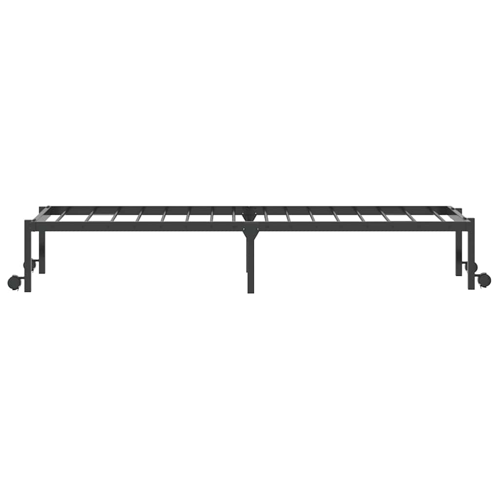 Cadre de lit sans matelas pliable noir 80x200 cm acier