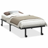 Cadre de lit sans matelas pliable noir 90x190 cm acier