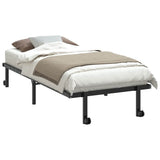 Cadre de lit sans matelas pliable noir 90x190 cm acier