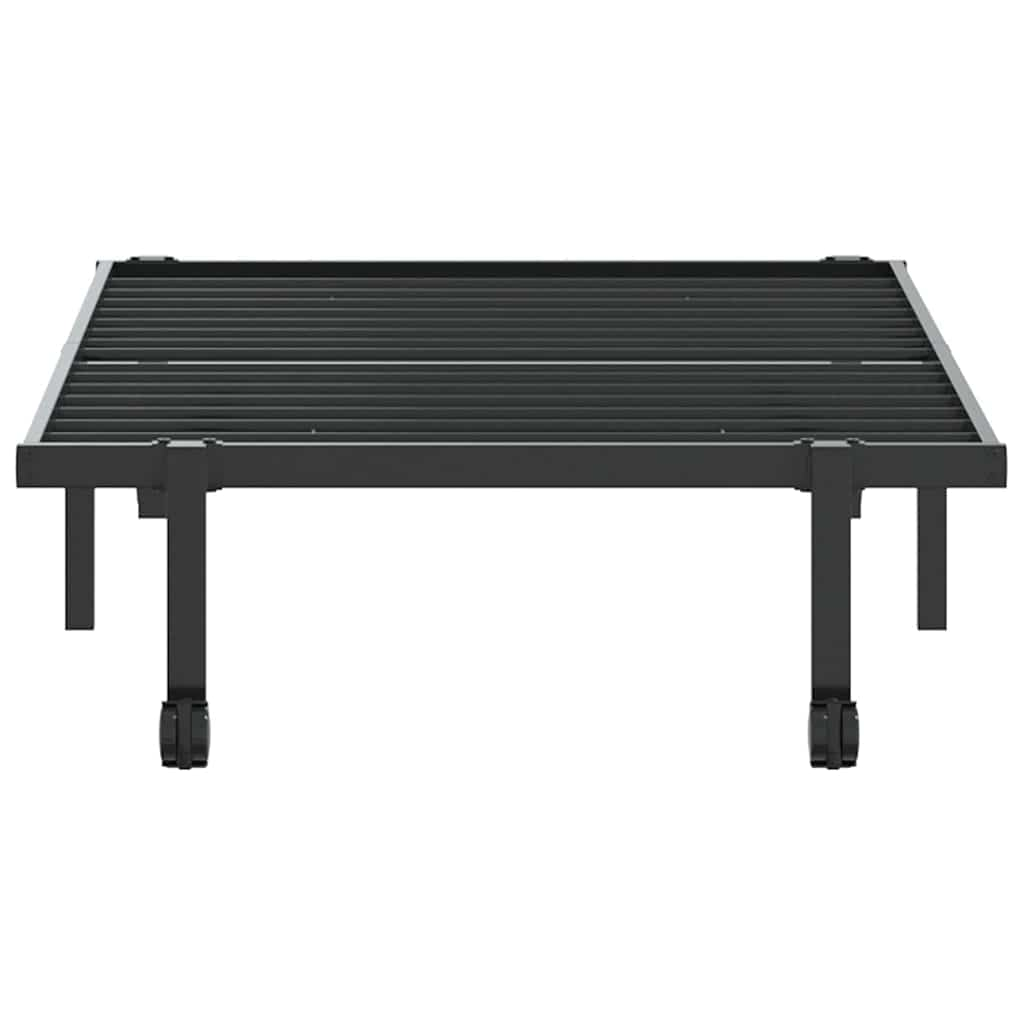 Cadre de lit sans matelas pliable noir 90x190 cm acier