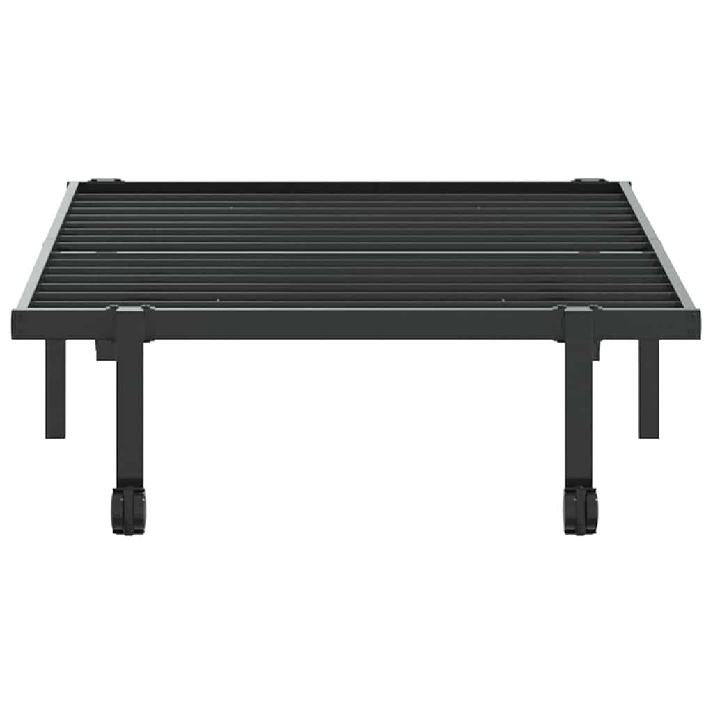 Cadre de lit sans matelas pliable noir 90x200 cm acier