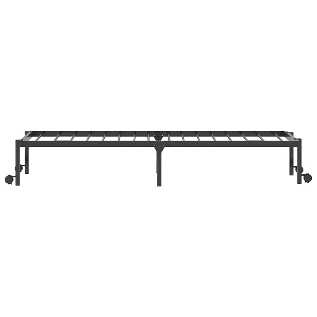 Cadre de lit sans matelas pliable noir 90x200 cm acier