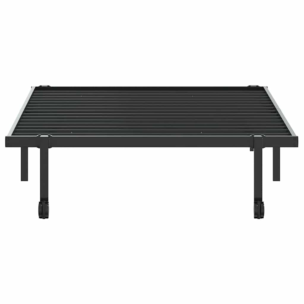 Cadre de lit sans matelas pliable noir 100x190 cm acier