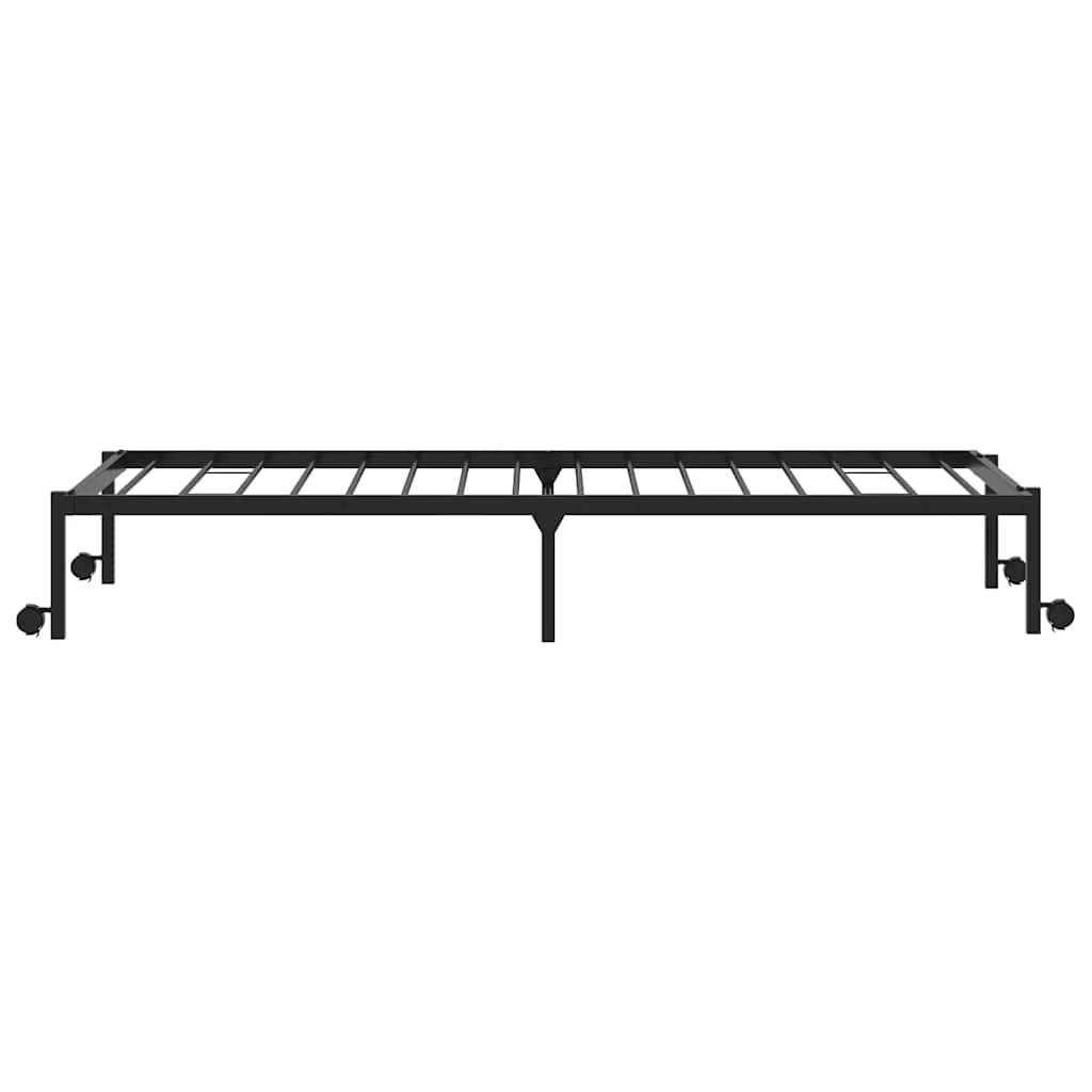 Cadre de lit sans matelas pliable noir 100x190 cm acier