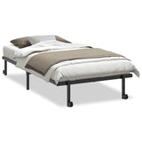 Cadre de lit sans matelas pliable noir 100x200 cm acier