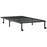 Cadre de lit sans matelas pliable noir 100x200 cm acier