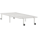 Cadre de lit sans matelas pliable blanc 75x190 cm acier