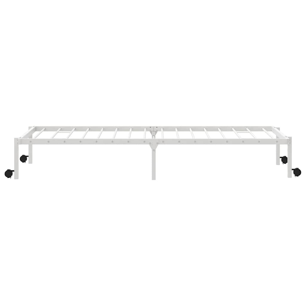 Cadre de lit sans matelas pliable blanc 75x190 cm acier