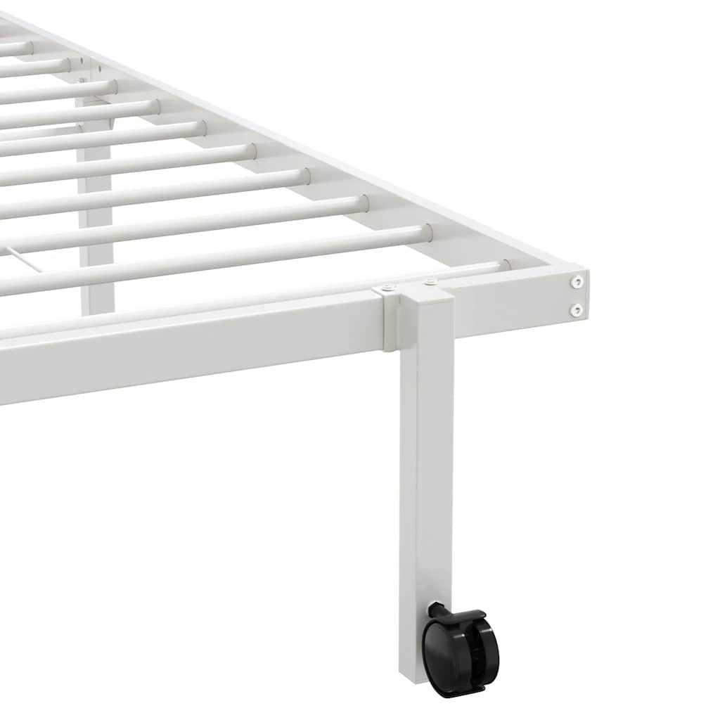 Cadre de lit sans matelas pliable blanc 75x190 cm acier