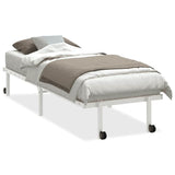 Cadre de lit pliable sans matelas blanc 80x200 cm acier