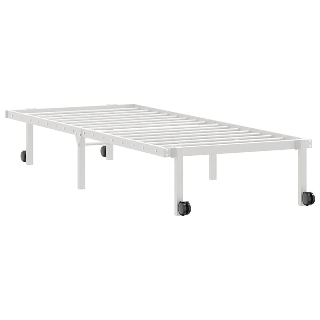 Cadre de lit pliable sans matelas blanc 80x200 cm acier