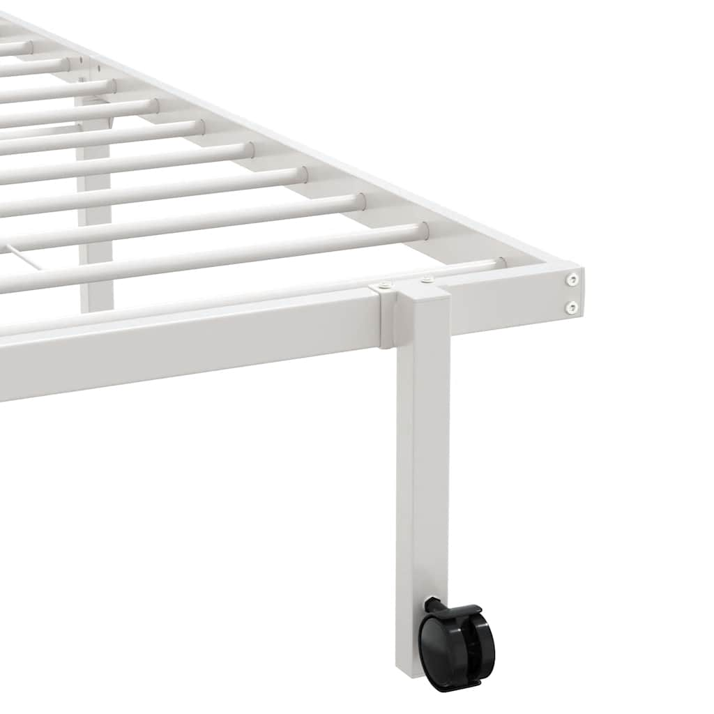 Cadre de lit pliable sans matelas blanc 80x200 cm acier