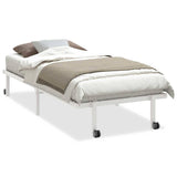 Cadre de lit sans matelas pliable blanc 90x190 cm acier