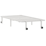 Cadre de lit sans matelas pliable blanc 90x190 cm acier