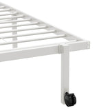 Cadre de lit sans matelas pliable blanc 90x190 cm acier