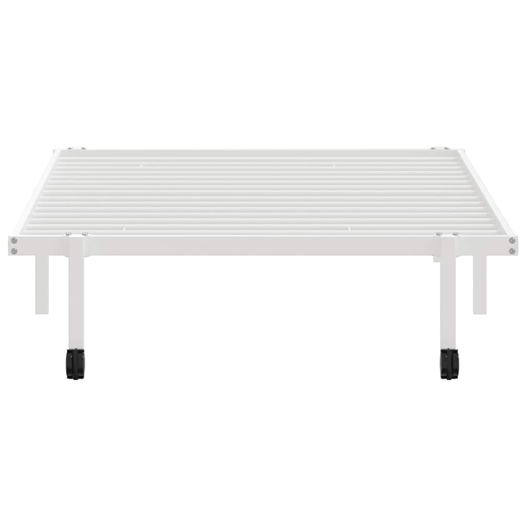 Cadre de lit sans matelas pliable blanc 100x190 cm acier