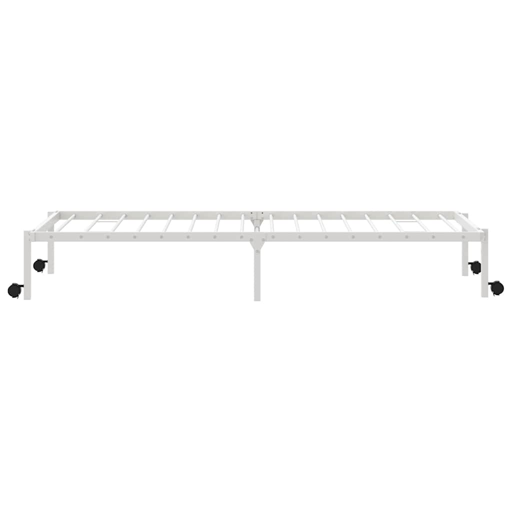 Cadre de lit sans matelas pliable blanc 100x200 cm acier