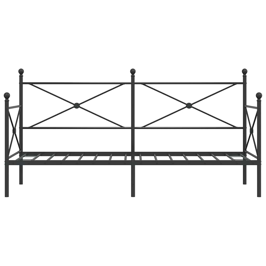 Lit de repos sans matelas noir 80x200 cm acier