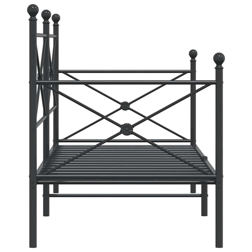 Lit de repos sans matelas noir 80x200 cm acier