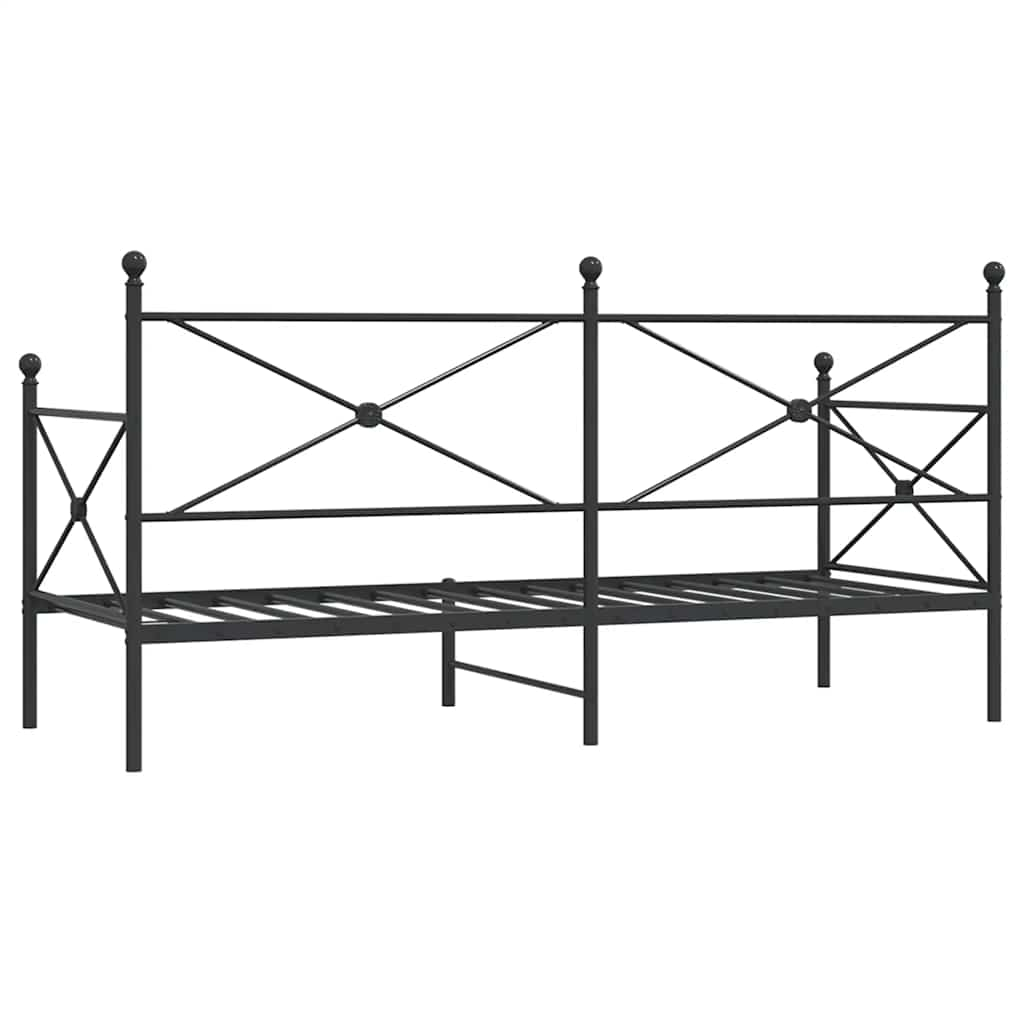 Lit de repos sans matelas noir 80x200 cm acier