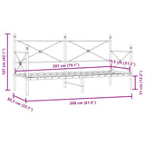 Lit de repos sans matelas noir 80x200 cm acier