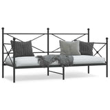 Lit de repos sans matelas noir 80x200 cm acier