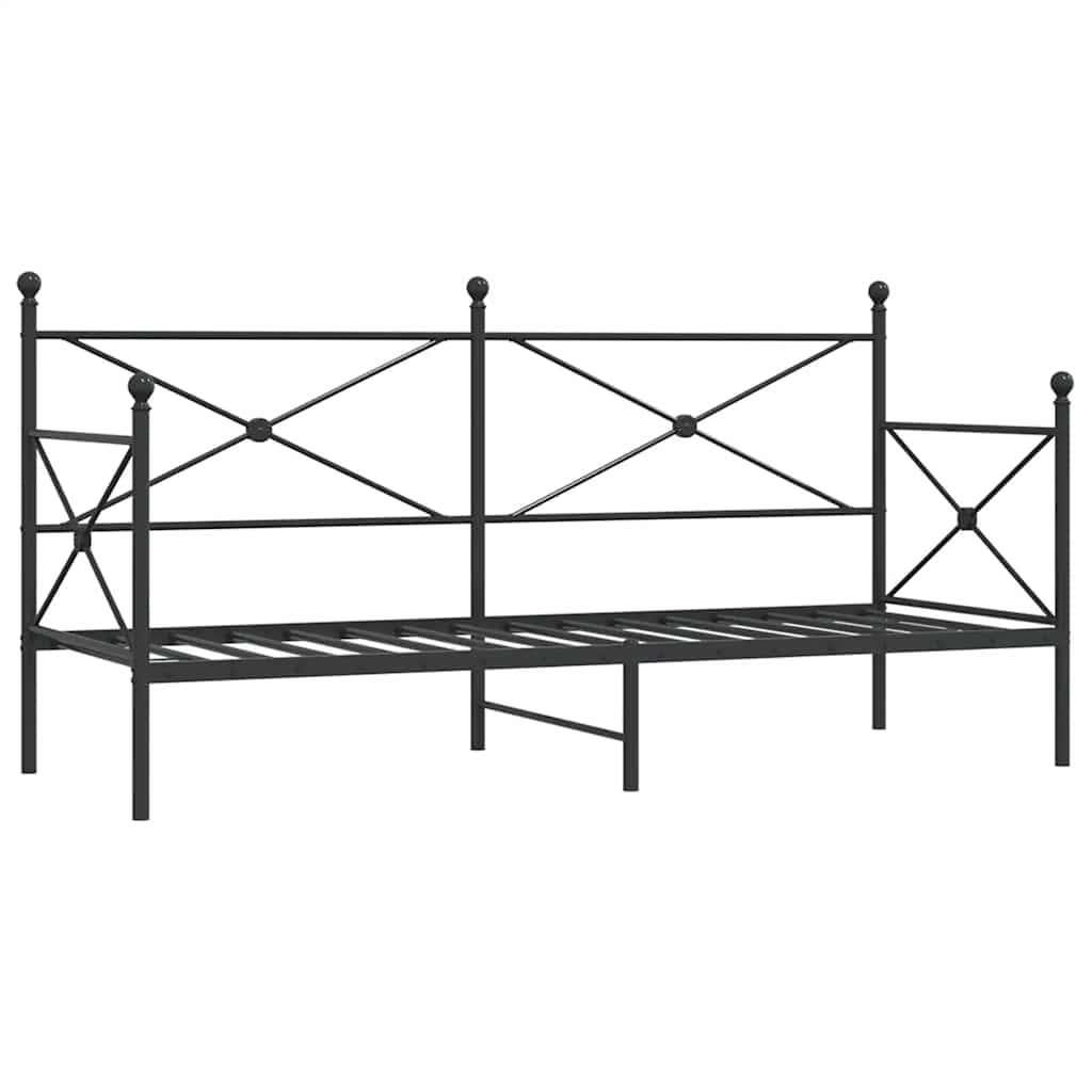 Lit de repos sans matelas noir 90x190 cm acier