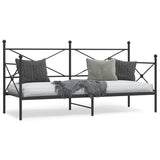 Lit de repos sans matelas noir 90x190 cm acier