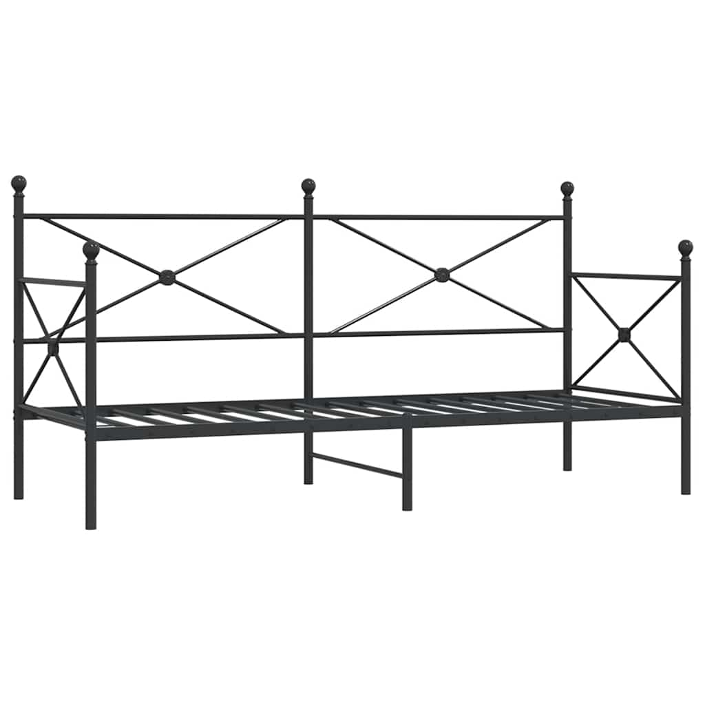 Lit de repos sans matelas noir 90x200 cm acier