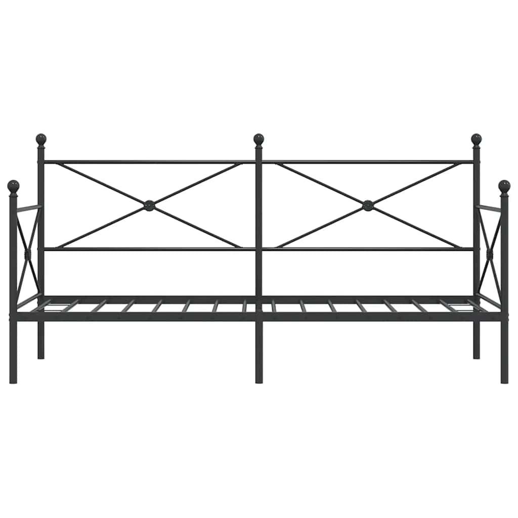 Lit de repos sans matelas noir 90x200 cm acier