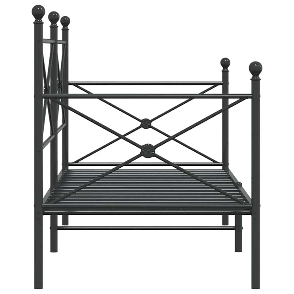 Lit de repos sans matelas noir 90x200 cm acier