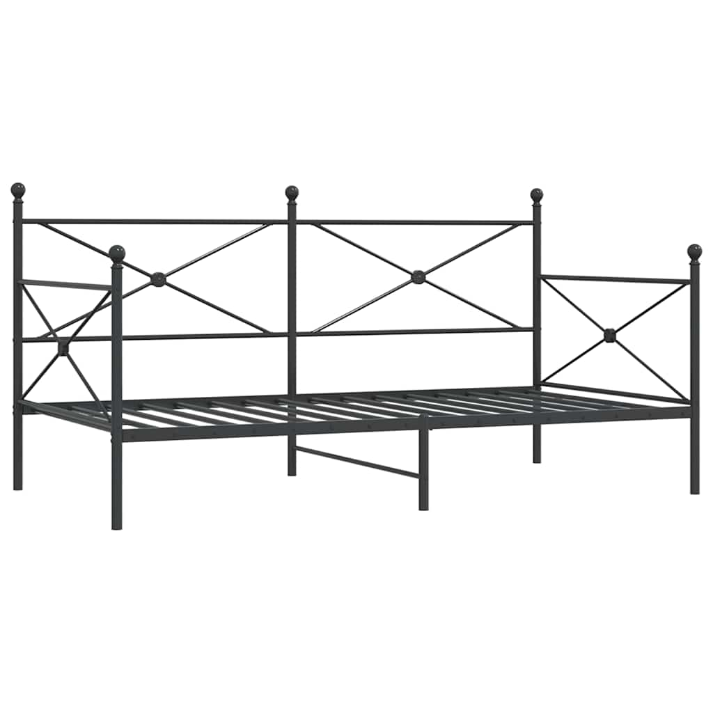 Lit de jour sans matelas noir 100x190 cm acier