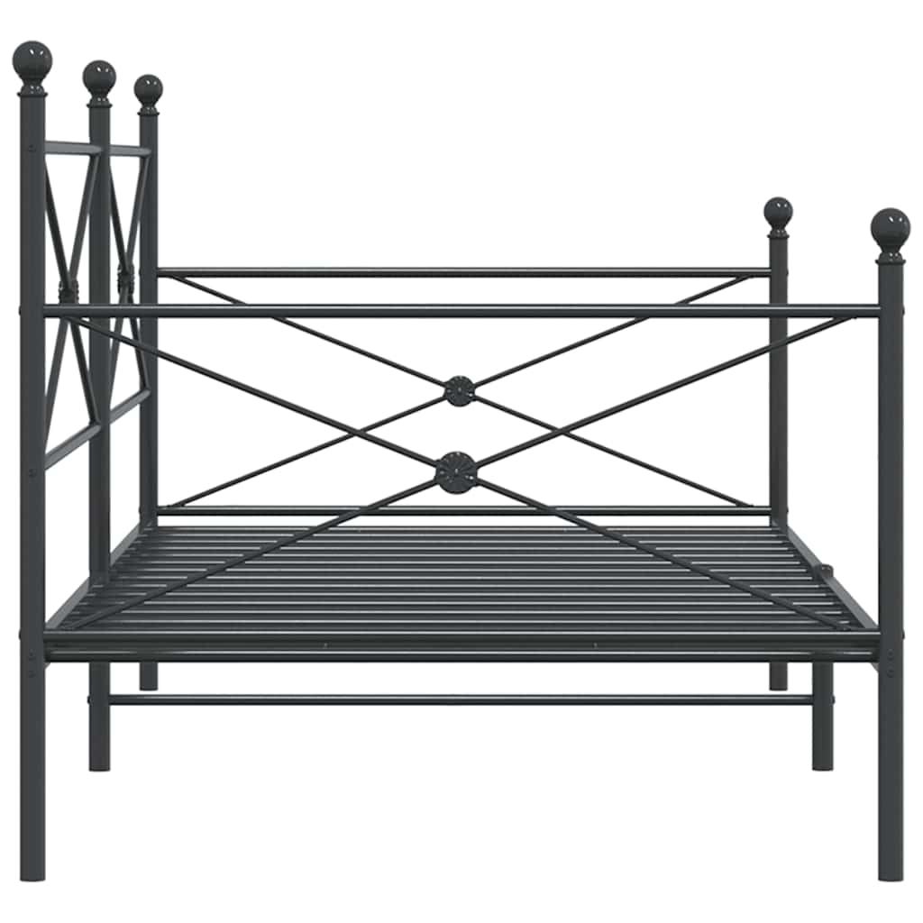 Lit de jour sans matelas noir 100x190 cm acier