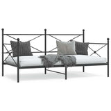 Lit de jour sans matelas noir 100x190 cm acier