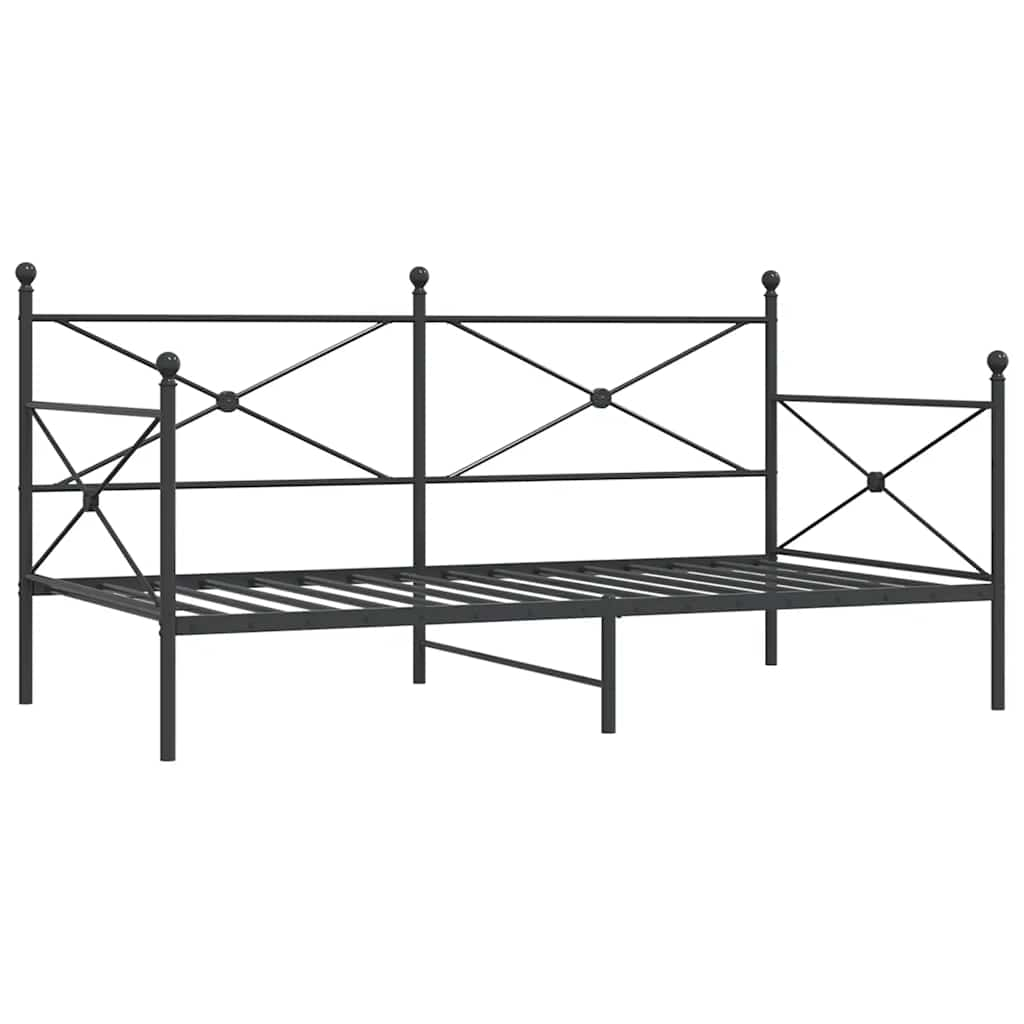 Lit de repos sans matelas noir 100x200 cm acier