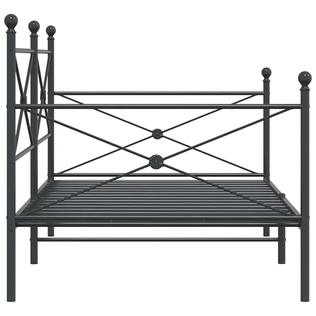 Lit de repos sans matelas noir 100x200 cm acier