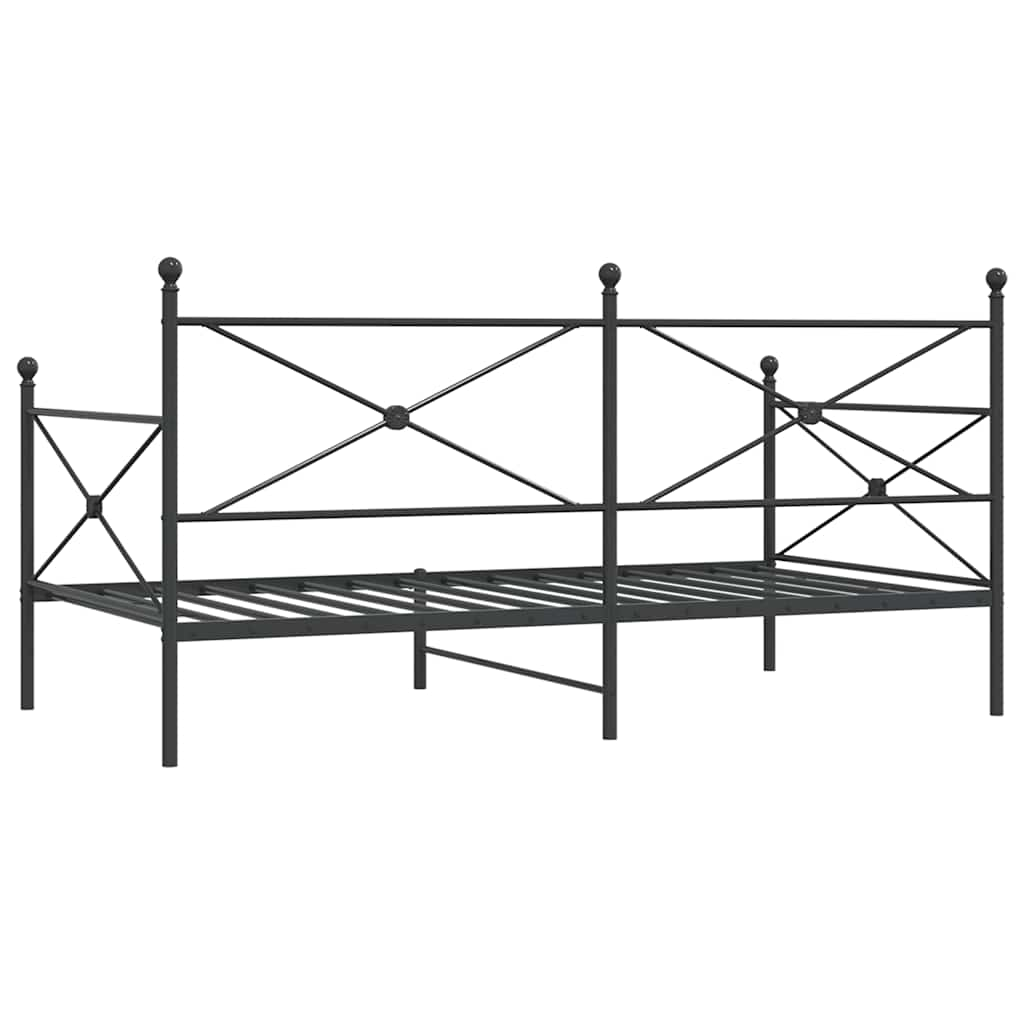 Lit de repos sans matelas noir 100x200 cm acier