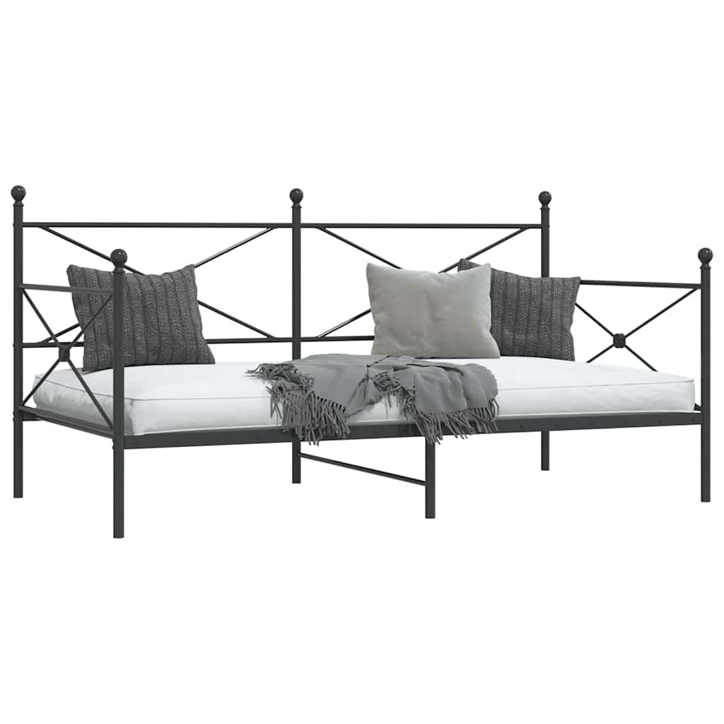 Lit de repos sans matelas noir 107x203 cm acier