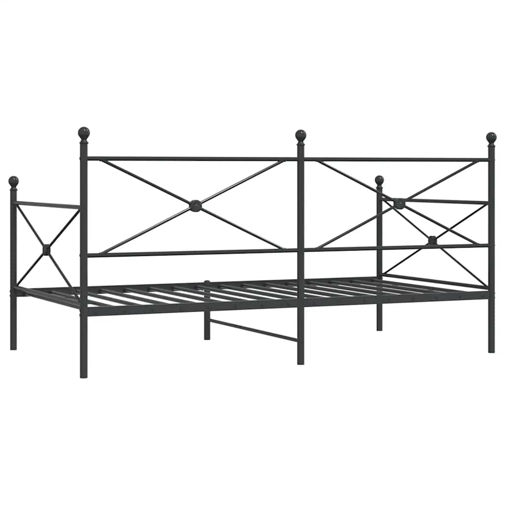 Lit de repos sans matelas noir 107x203 cm acier