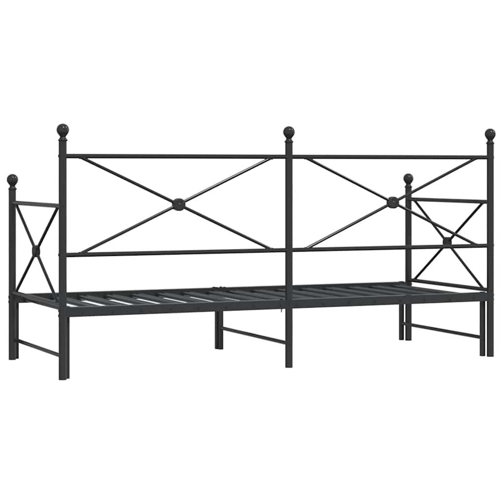 Day bed with trundle without mattress 80x200 cm steel