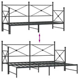 Lit de jour et lit gigogne sans matelas noir 90x190 cm acier