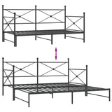 Lit de jour et lit gigogne sans matelas noir 100x190 cm acier