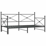 Lit de jour avec gigogne sans matelas noir 107x203 cm acier