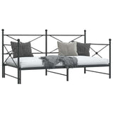 Lit de jour avec gigogne sans matelas noir 107x203 cm acier