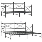 Lit de jour avec gigogne sans matelas noir 107x203 cm acier