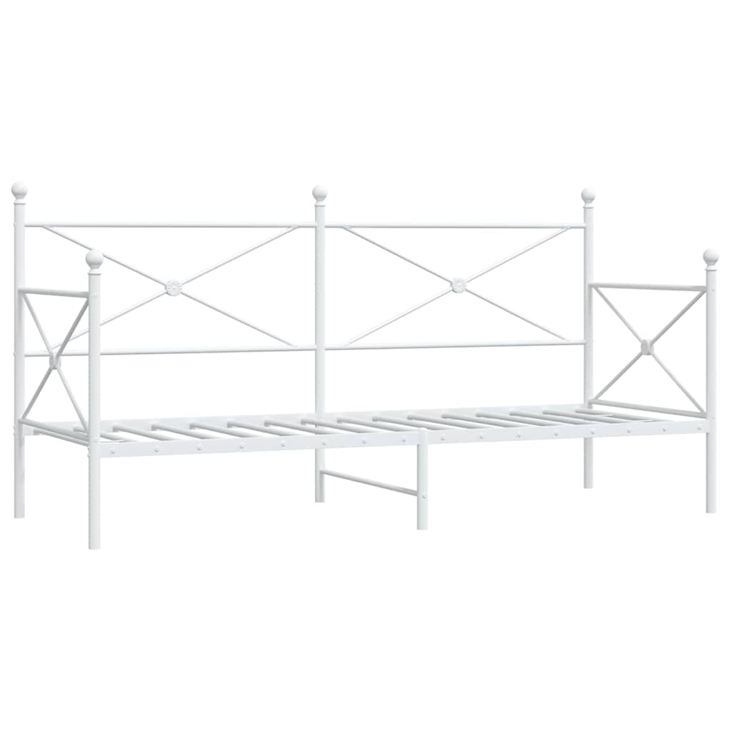 Lit de jour sans matelas blanc 75x190 cm acier