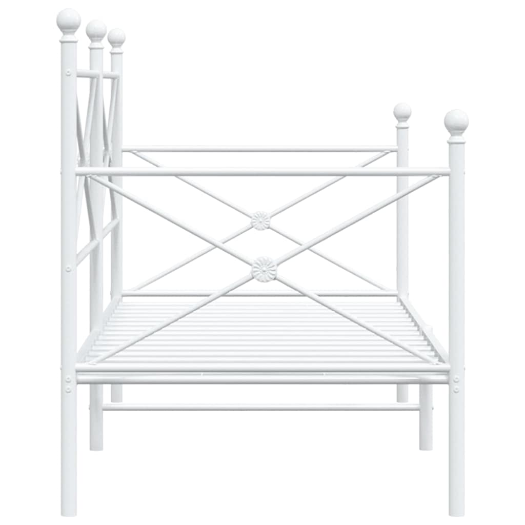 Lit de jour sans matelas blanc 75x190 cm acier