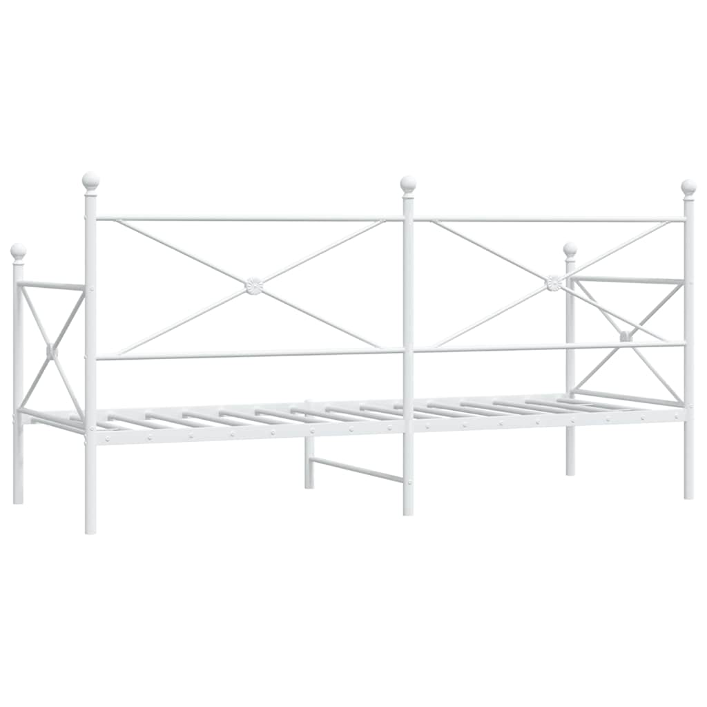 Lit de jour sans matelas blanc 75x190 cm acier