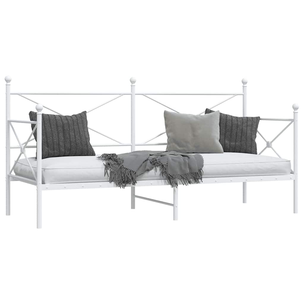 Lit de repos sans matelas blanc 80x200 cm acier